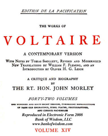 (image for) The Works of Voltaire, Vol. 14 of 42 vols + INDEX volume 43